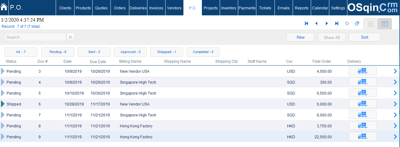 OSqin Crm Commercial - List Filemaker Crm Software