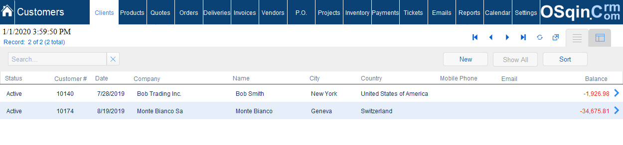 OsQin Crm Clients List Filemaker Crm Client