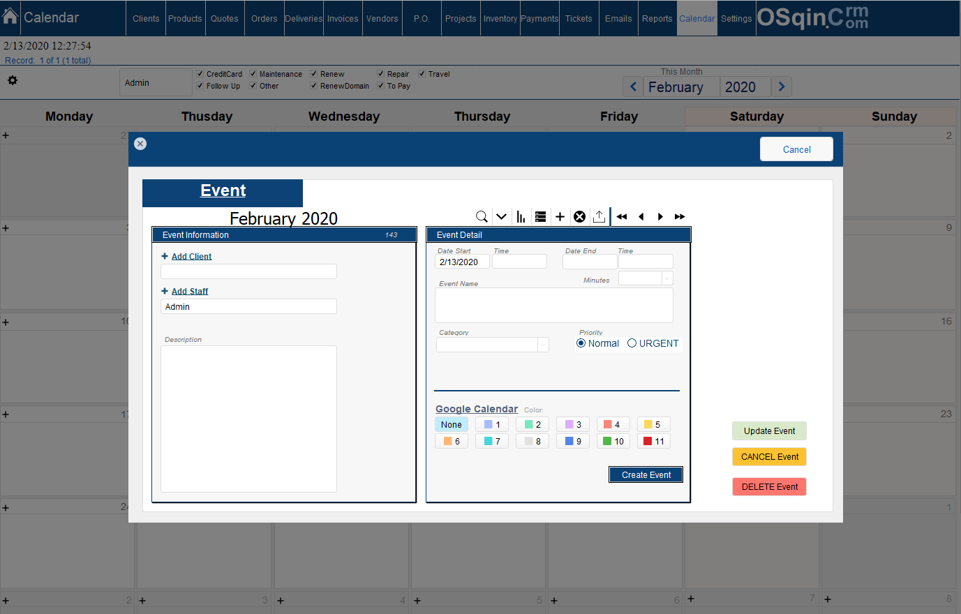 Filemaker Calendar