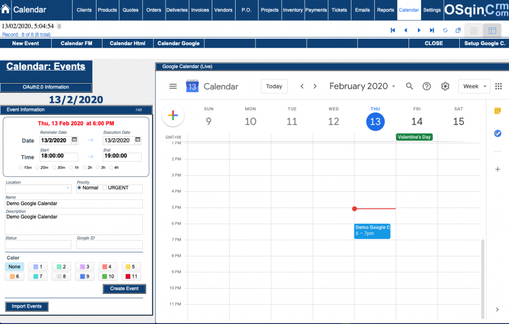 Google Filemaker Exclusive Filemaker Google Calendar Integration By OSqin Crm All in 1 App