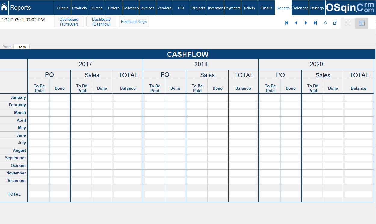 Filemaker Cashflow Report