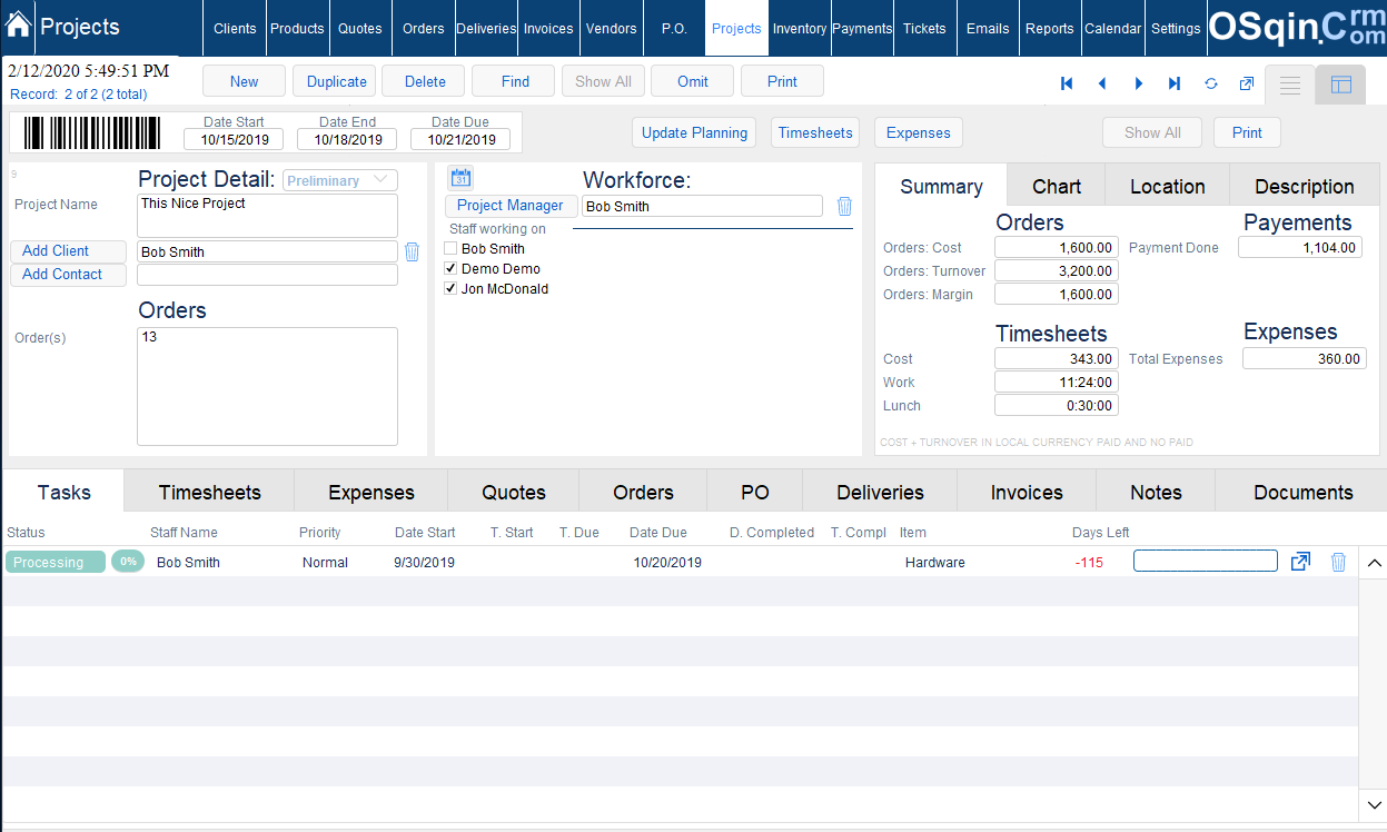 Project Profitability Tracking